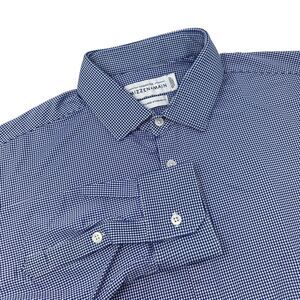 MIZZEN+MAIN Spinnaker‎ Shirt Mens Standard Fit Blue Micro Check Long Sleeve 2XL